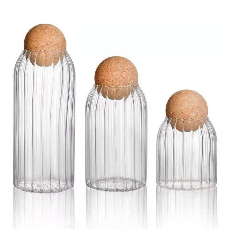 striped-cork-sealed-glass-jarskitchenliving-simply-house-444792 Kitchen Striped Cork Sealed Glass Jars - Living Simply House